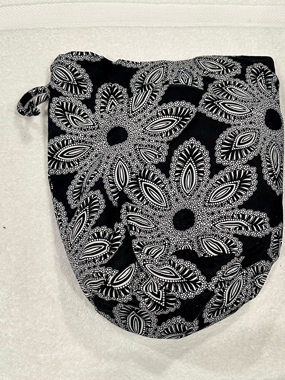Vera Bradley Black & White Floral Drawstring Pouch